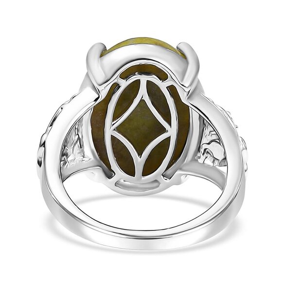 Ring & Pendant Marble and White Zircon 24.25 ctw Ring Size 10 & Pendant 20" - Picture 6 of 8